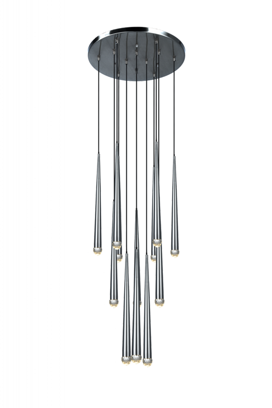 Matteo Lighting Renaie 12-Light LED Pendant Black, Matte Black