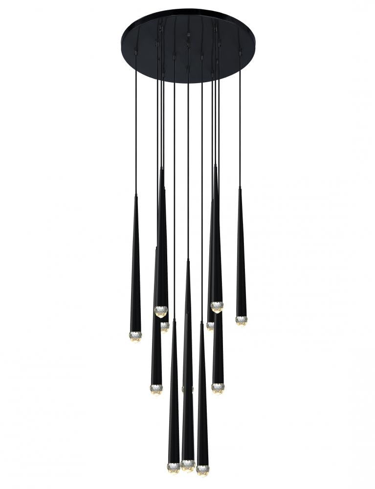 Matteo Lighting Renaie 12-Light LED Pendant Brass, Aged Brass