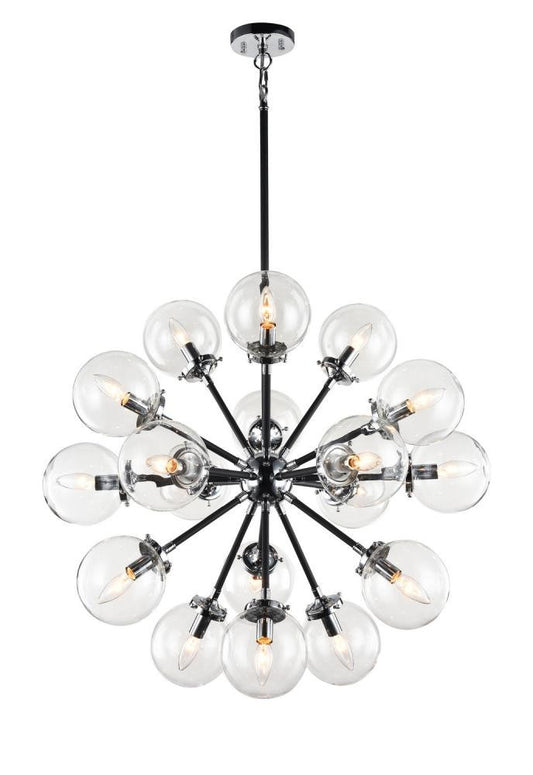 Matteo Lighting Soleil 18-Light Chandelier Aged Brass, Black