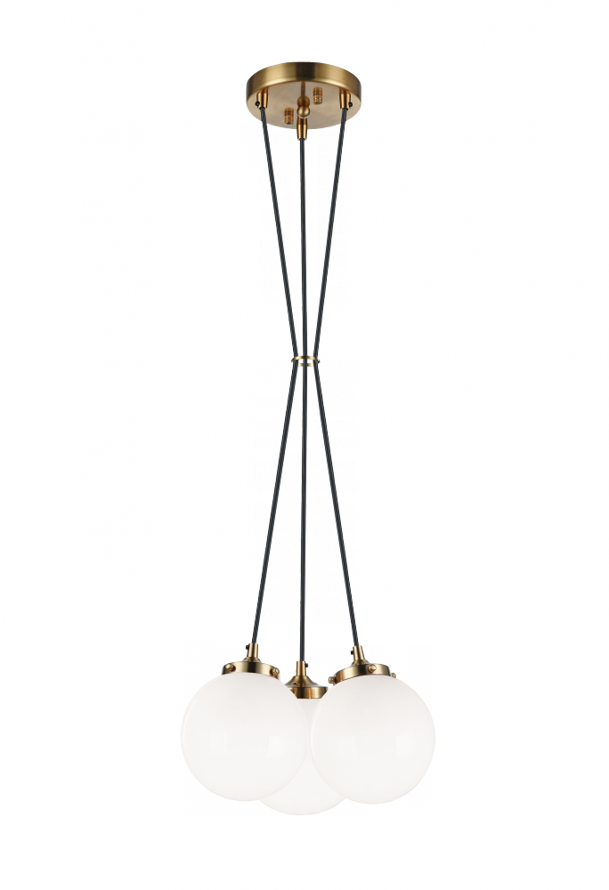 Matteo Lighting The Bougie Cluster 3-Light Pendant Aged Brass