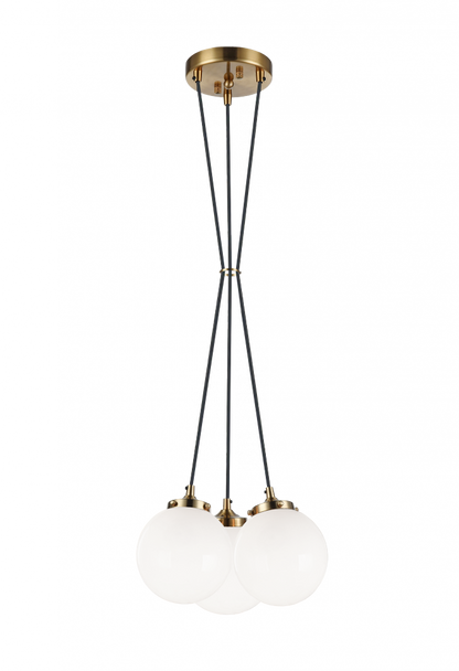 Matteo Lighting The Bougie Cluster 3-Light Pendant Aged Brass