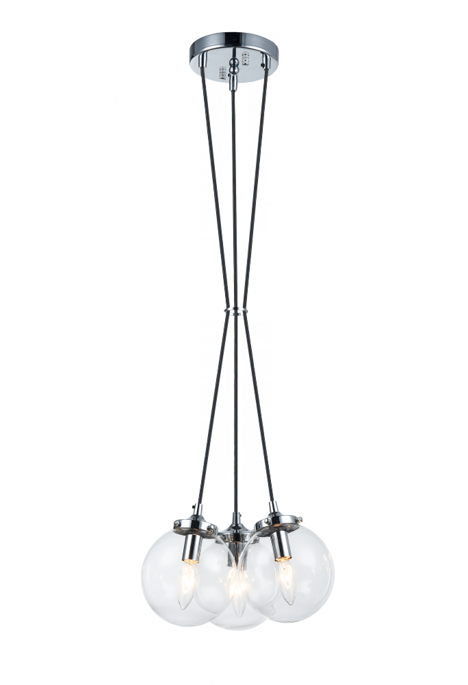 Matteo Lighting The Bougie Cluster 3-Light Pendant Chrome