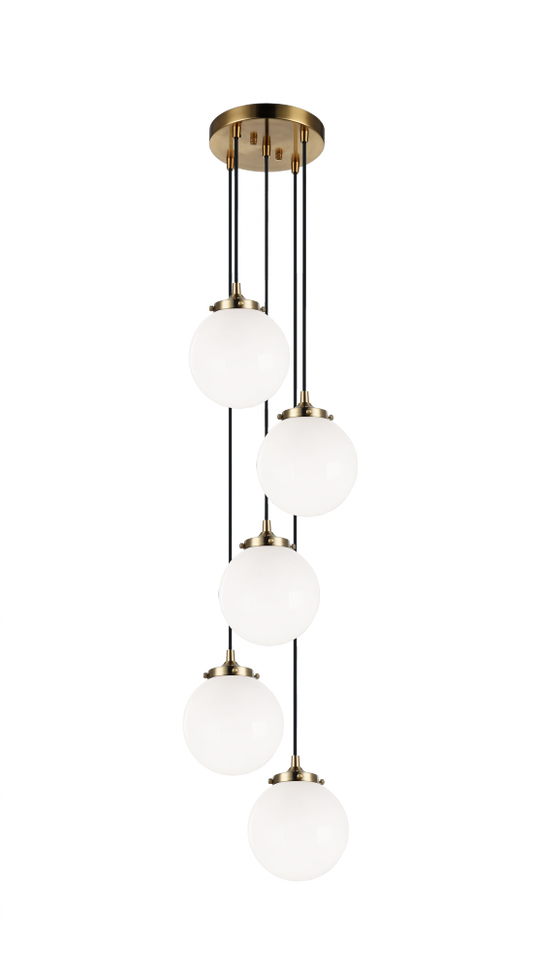 Matteo Lighting The Bougie 5-Light Pendant Brass, Aged Brass