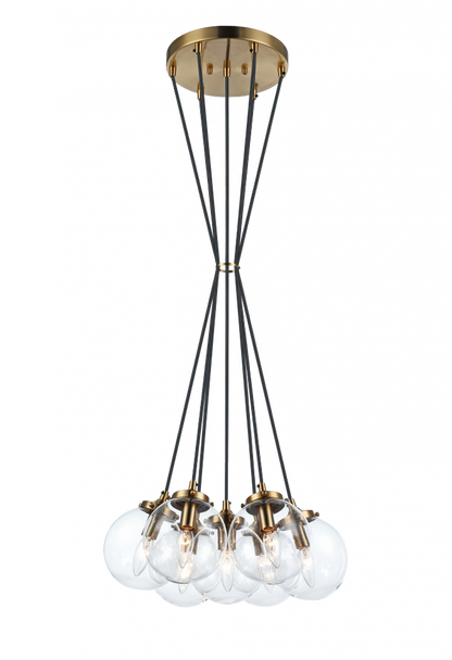 Matteo Lighting The Bougie 7-Light Chandelier Aged Brass, Black