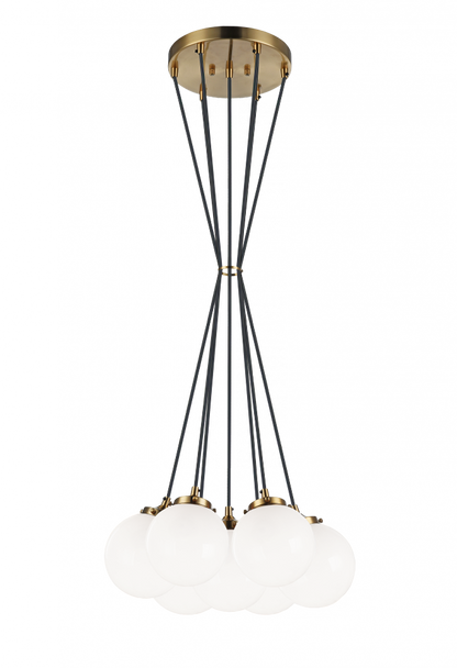 Matteo Lighting The Bougie 7-Light Chandelier Aged Brass, Black