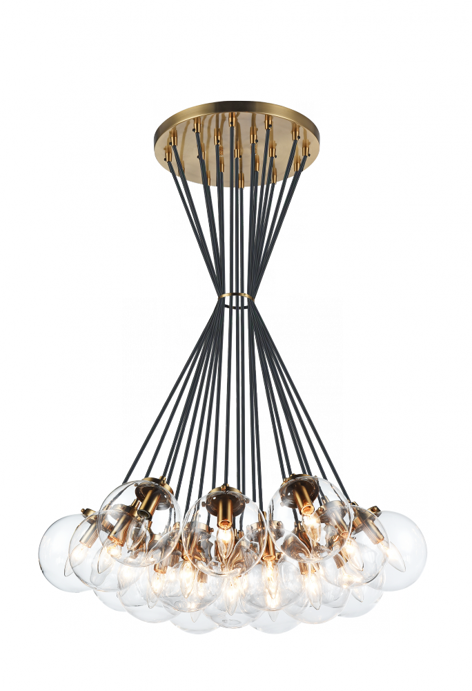 Matteo Lighting The Bougie 19-Light Chandelier Brass, Aged Brass