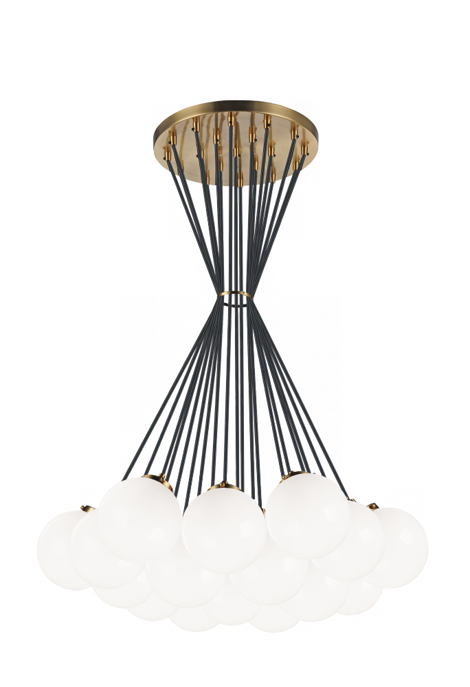 Matteo Lighting The Bougie 19-Light Chandelier Brass, Aged Brass