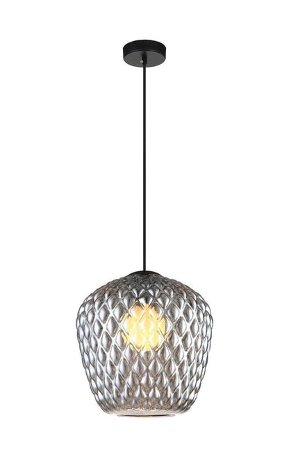 Matteo Lighting Quilted Gem Dome Mini Pendant Matte Black