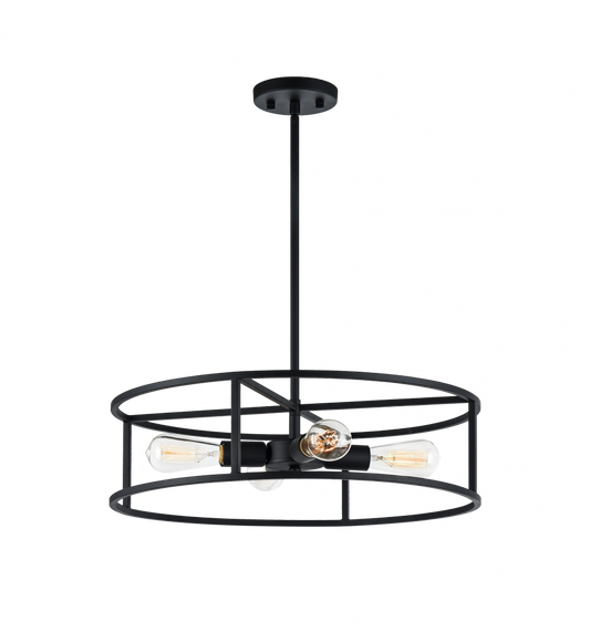 Matteo Lighting Candid 4-Light Round Pendant Black