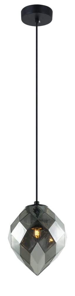 Matteo Lighting Gemma 6-in Mini Pendant Chrome, Smoke