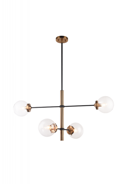 Matteo Lighting Enchant 4-Light Chandelier Aged Brass, Black