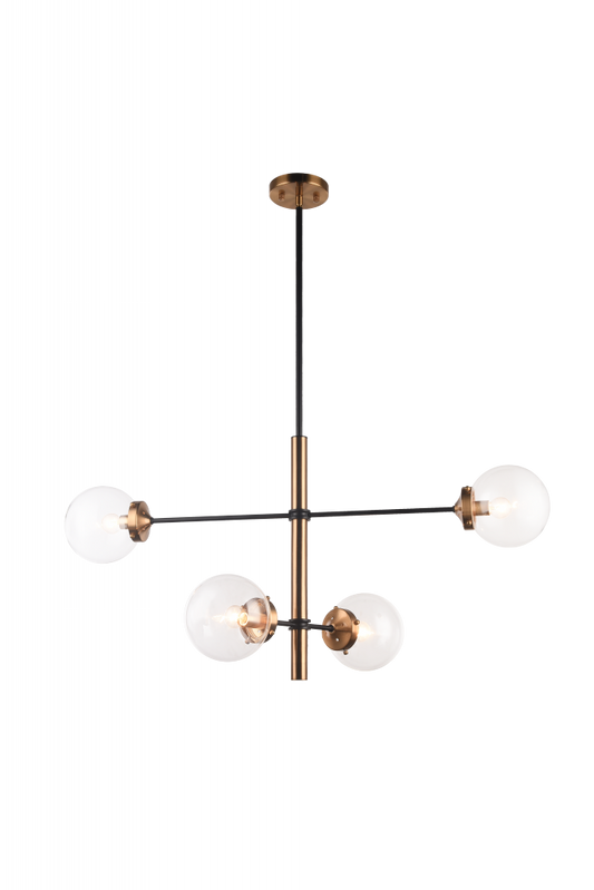Matteo Lighting Enchant 4-Light Chandelier Aged Brass, Black