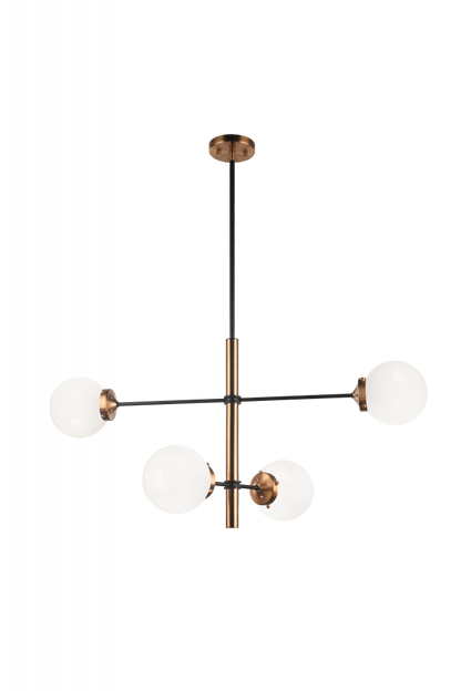 Matteo Lighting Enchant 4-Light Chandelier Aged Brass, Black