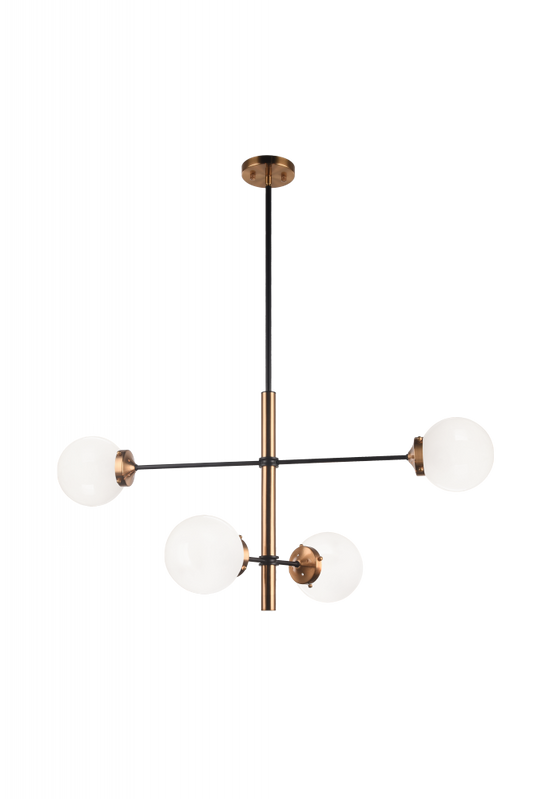 Matteo Lighting Enchant 4-Light Chandelier Aged Brass, Black