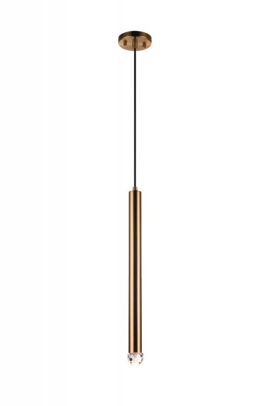 Matteo Lighting Reign LED Mini Pendant Brass, Aged Brass