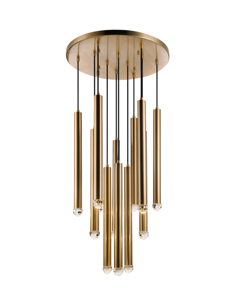 Matteo Lighting Reign 12-Light LED Pendant Aged Brass
