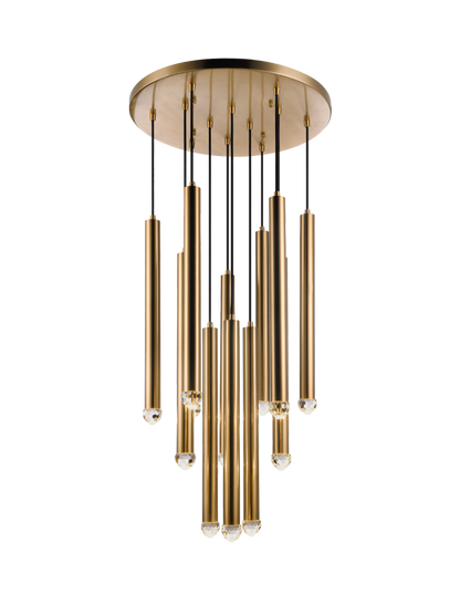 Matteo Lighting Reign 12-Light LED Pendant Aged Brass