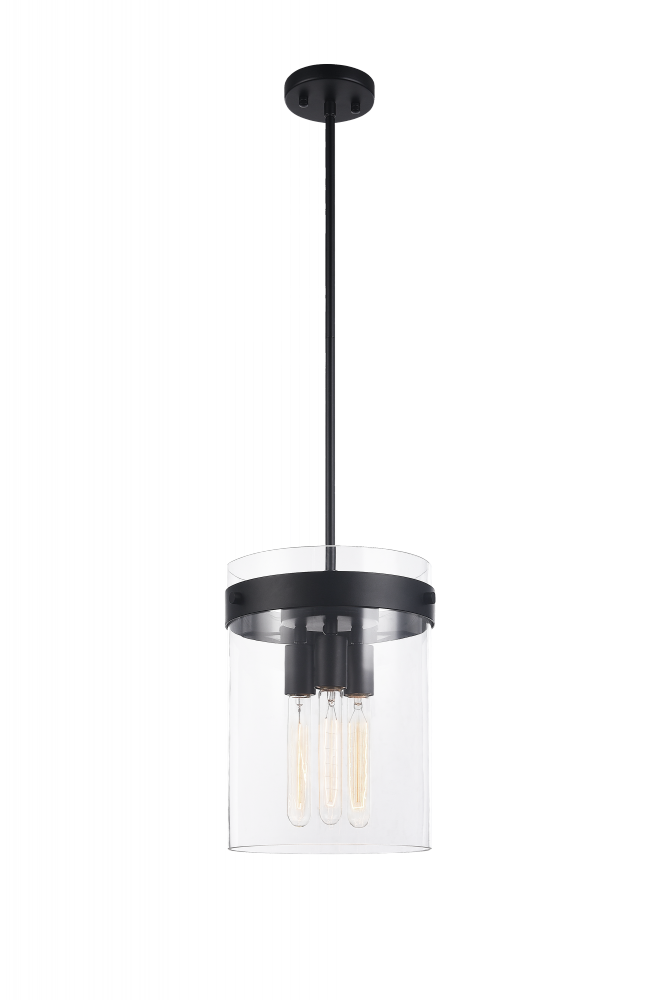 Matteo Lighting Zale 3-Light Pendant Black