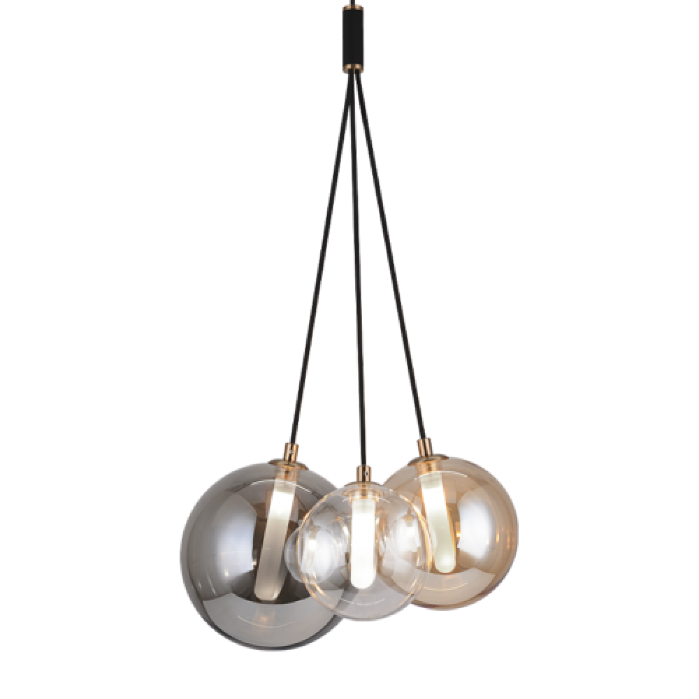 Matteo Lighting Magma 3-Light LED Pendant Black