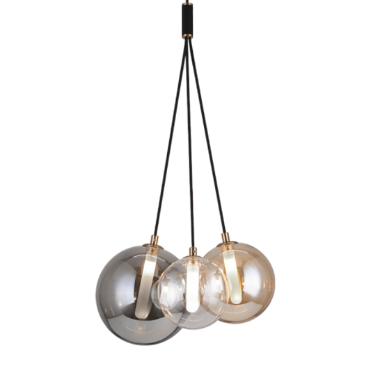 Matteo Lighting Magma 3-Light LED Pendant Black