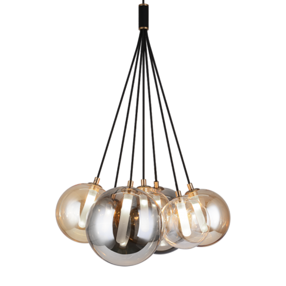 Matteo Lighting Magma 3-Light LED Pendant Black