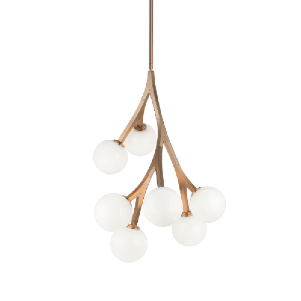 Matteo Lighting Rami 7-Light Pendant Aged Brass