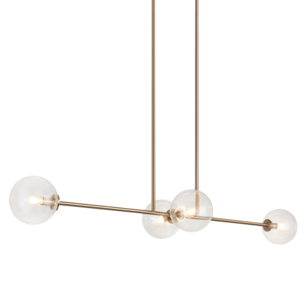 Matteo Lighting Novo 4-Light 48-in Linear Pendant Aged Brass