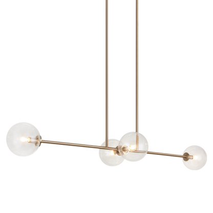 Matteo Lighting Novo 4-Light 48-in Linear Pendant Aged Brass