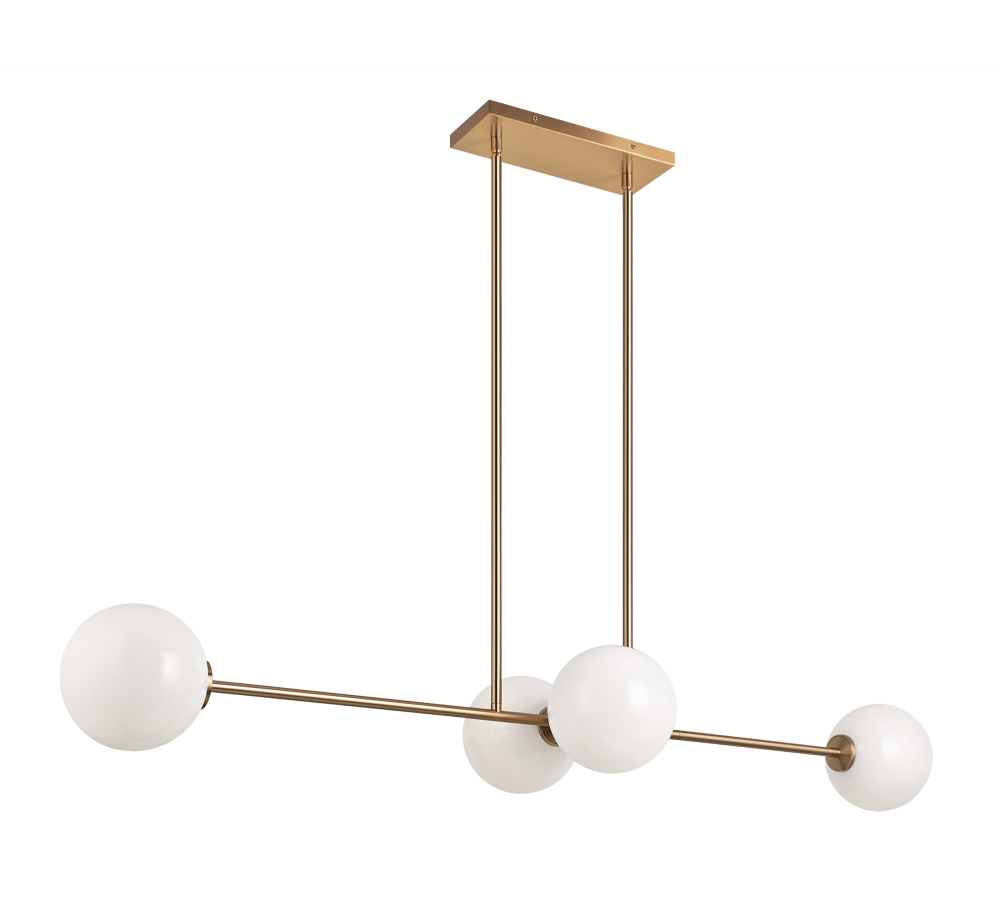 Matteo Lighting Novo 4-Light 48-in Linear Pendant Aged Brass