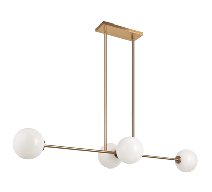 Matteo Lighting Novo 4-Light 48-in Linear Pendant Aged Brass