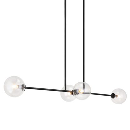 Matteo Lighting Novo 4-Light 48-in Linear Pendant Black