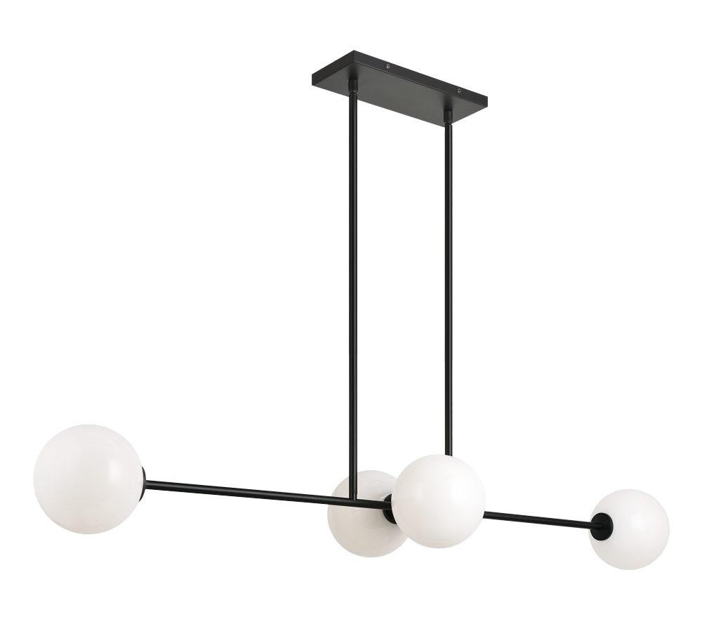 Matteo Lighting Novo 4-Light 48-in Linear Pendant Black