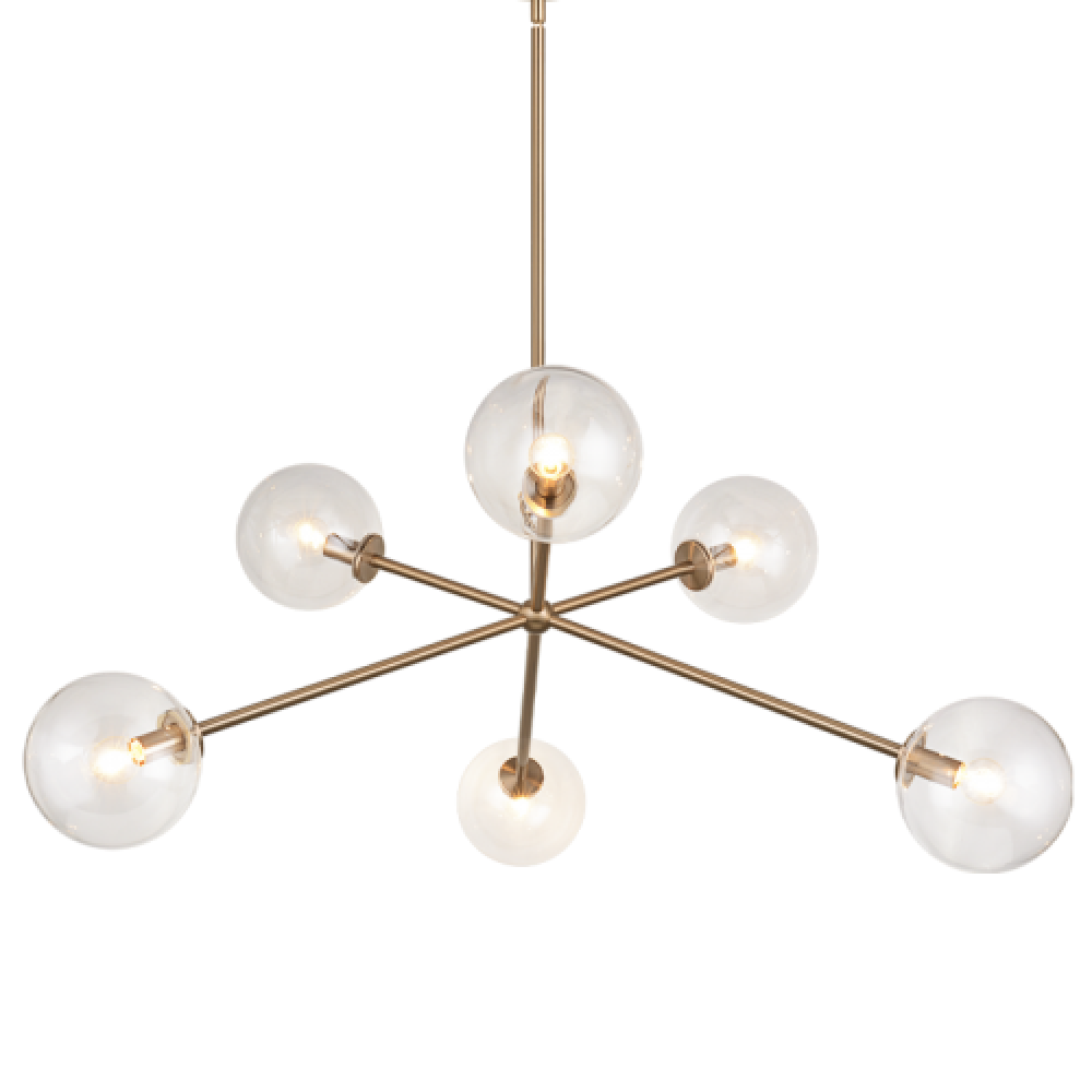 Matteo Lighting Novo 6-Light 35-in Chandelier Aged Brass