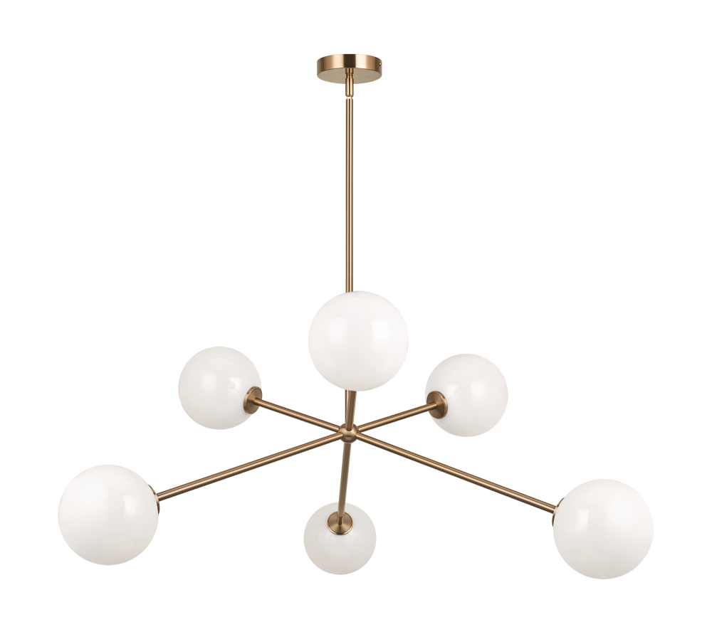 Matteo Lighting Novo 6-Light 35-in Chandelier Aged Brass