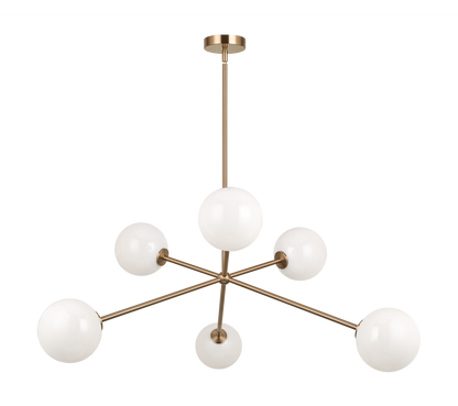 Matteo Lighting Novo 6-Light 35-in Chandelier Aged Brass