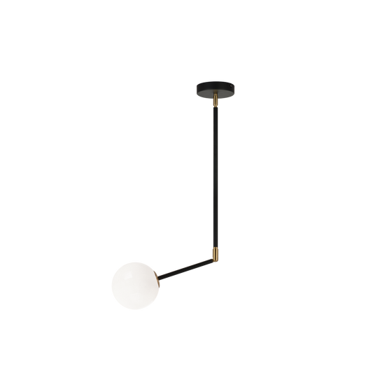 Matteo Lighting Novu 1-Light LED Pendant Black, Aged Brass