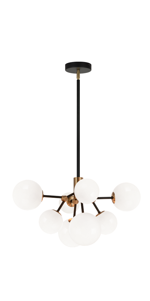 Matteo Lighting Novu 8-Light LED Chandelier Brass, Aged Brass