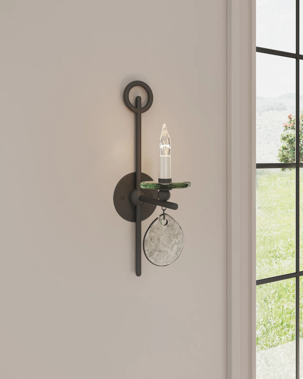 Sethos Wall Sconce, 1-Light, Old Iron, 17.25"H, Currey and Company (5107 DDJX)