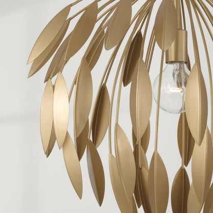Capital 1-Light Botanical Pendant in Buffed Gold