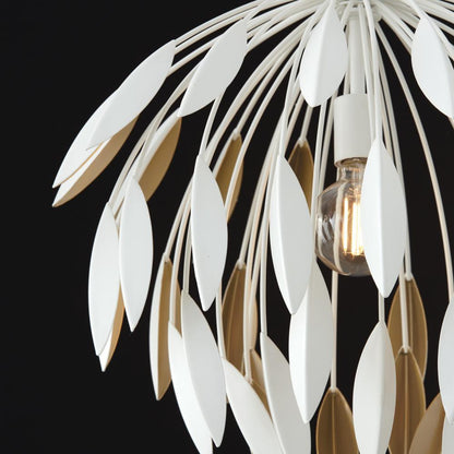 Capital 1-Light Botanical Pendant in Matte White and Buffed Gold
