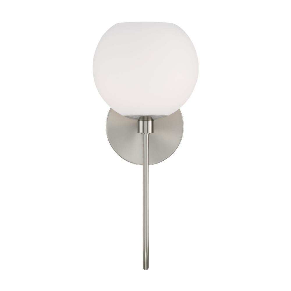 Capital 1-Light Circular Globe Sconce in Brushed Nickel