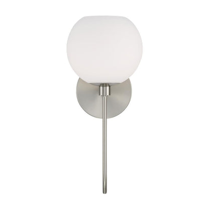 Capital 1-Light Circular Globe Sconce in Brushed Nickel