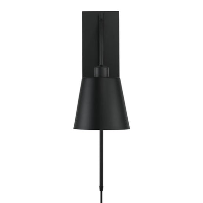 Capital 1-Light Modern Metal Sconce in Matte Black with White Interior