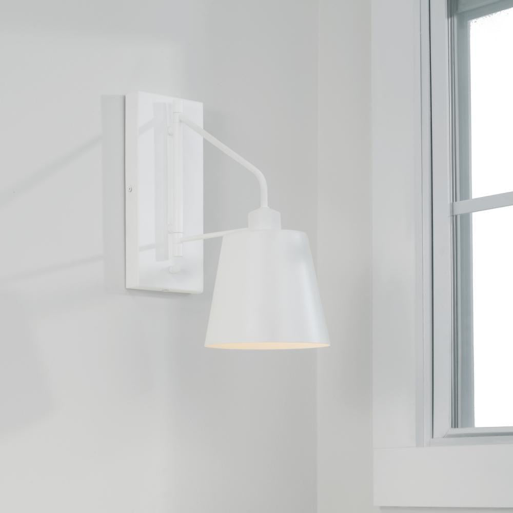 Capital 1-Light Modern Metal Sconce in White