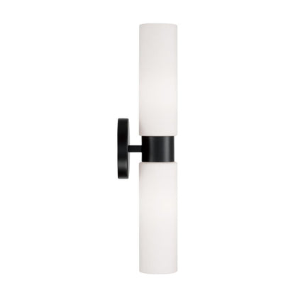 Capital 2-Light Dual Linear Sconce Bath Bar in Matte Black with Soft White Glass