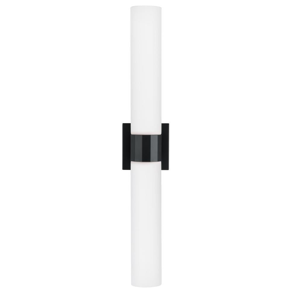 Capital 2-Light Dual Sconce in Matte Black with Soft White Glass