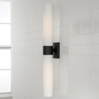 Capital 2-Light Dual Sconce in Matte Black with Soft White Glass
