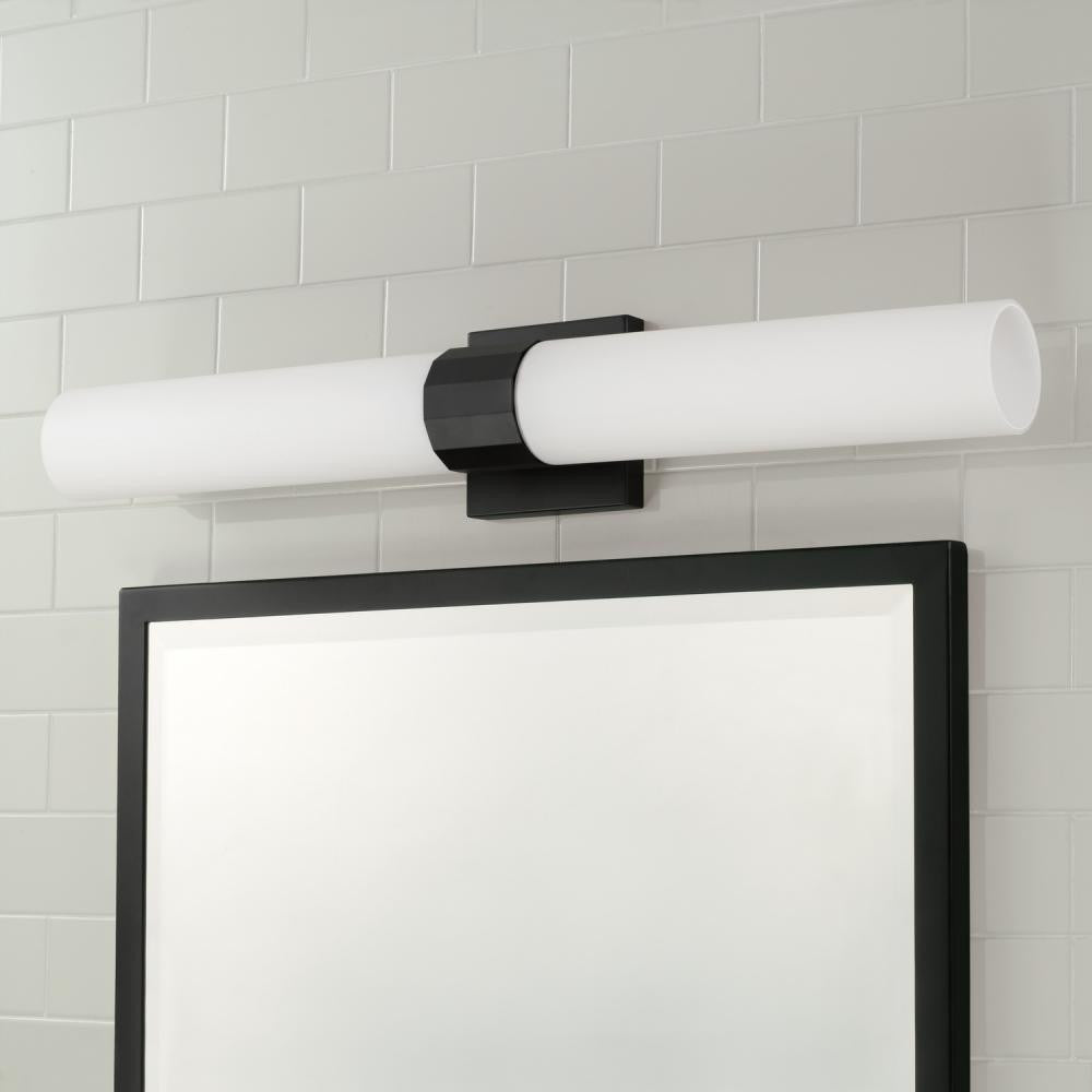 Capital 2-Light Dual Sconce in Matte Black with Soft White Glass