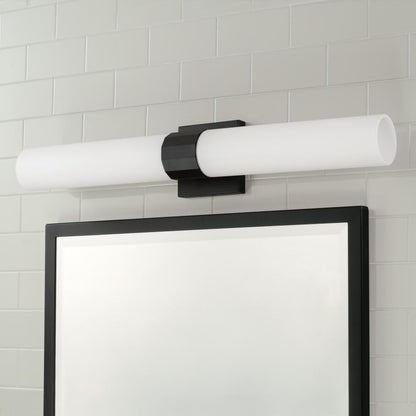 Capital 2-Light Dual Sconce in Matte Black with Soft White Glass