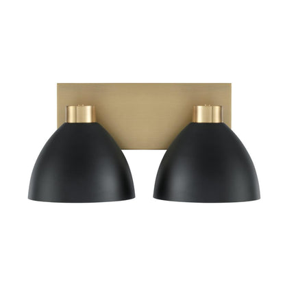 Capital 2-Light Vanity in Aged Brass and Black